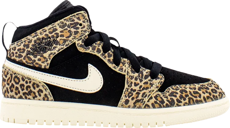 Air Jordan 1 Mid SE PS Cheetah sneakers, black