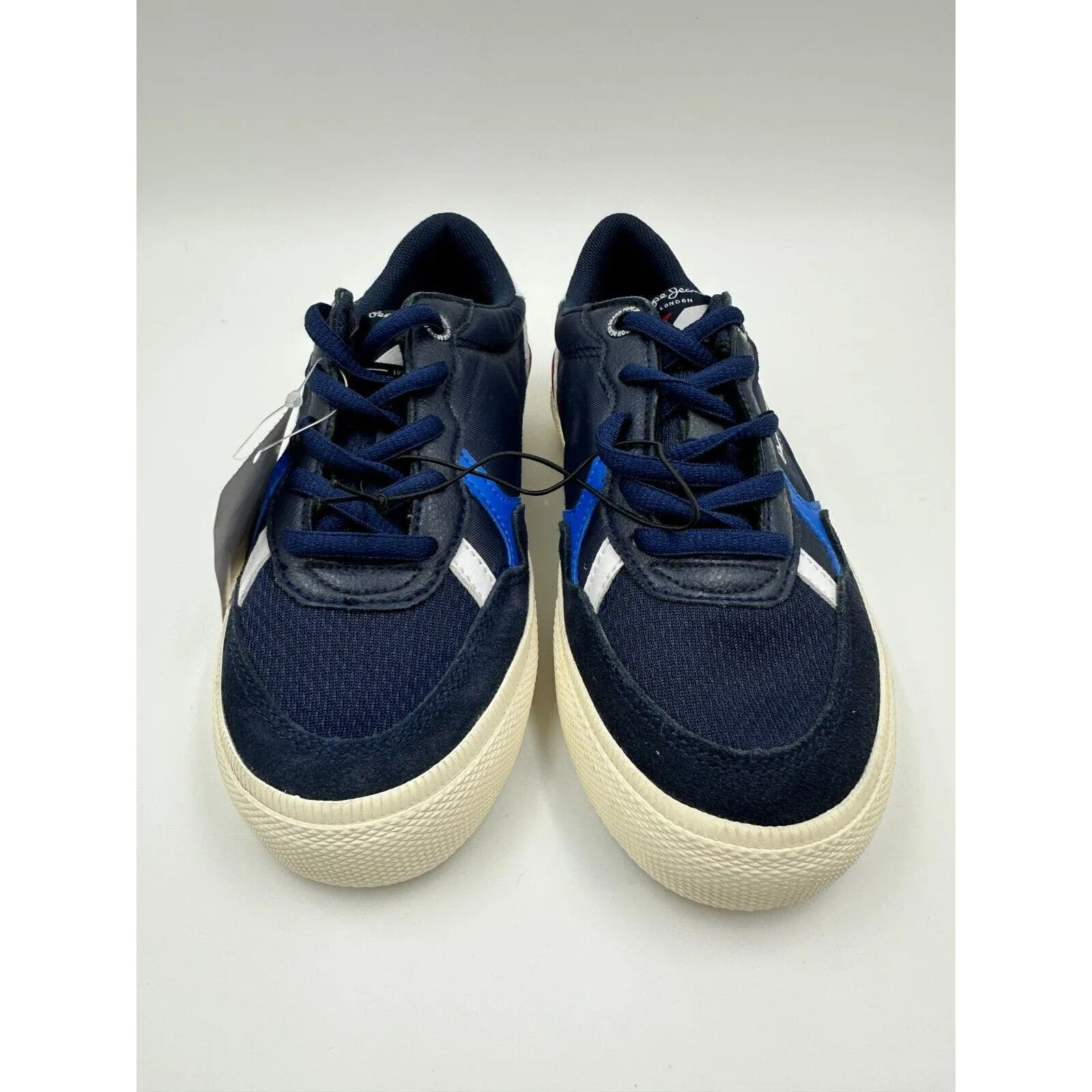 Big Kid Size 1 Casual Navy Boat Sneakers