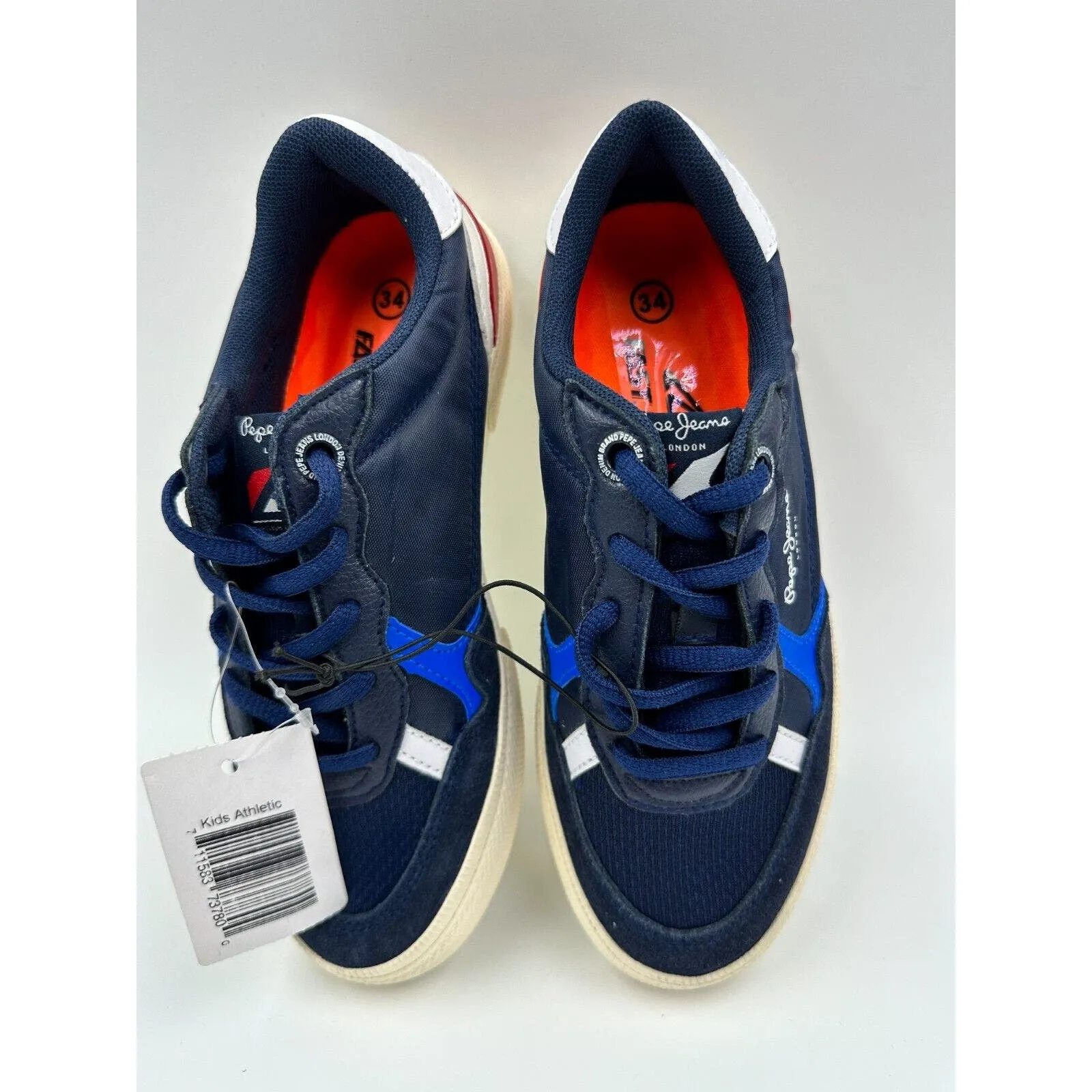 Big Kid Size 1 Casual Navy Boat Sneakers