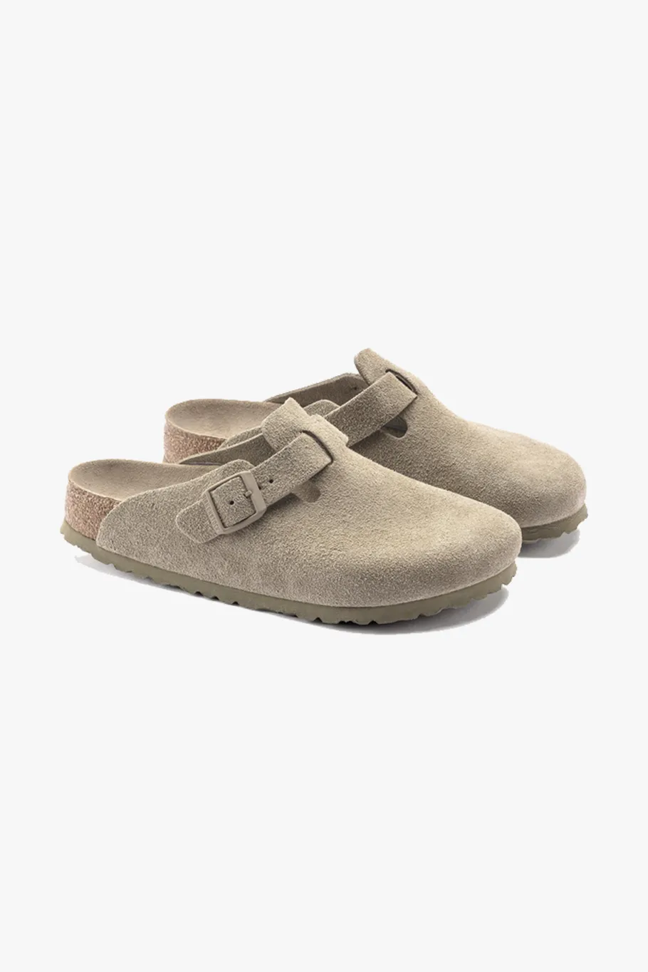 birkenstock - boston suede khaki