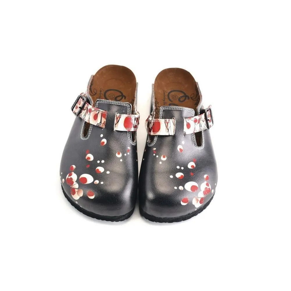 Black & White Floral Mule WCAL359