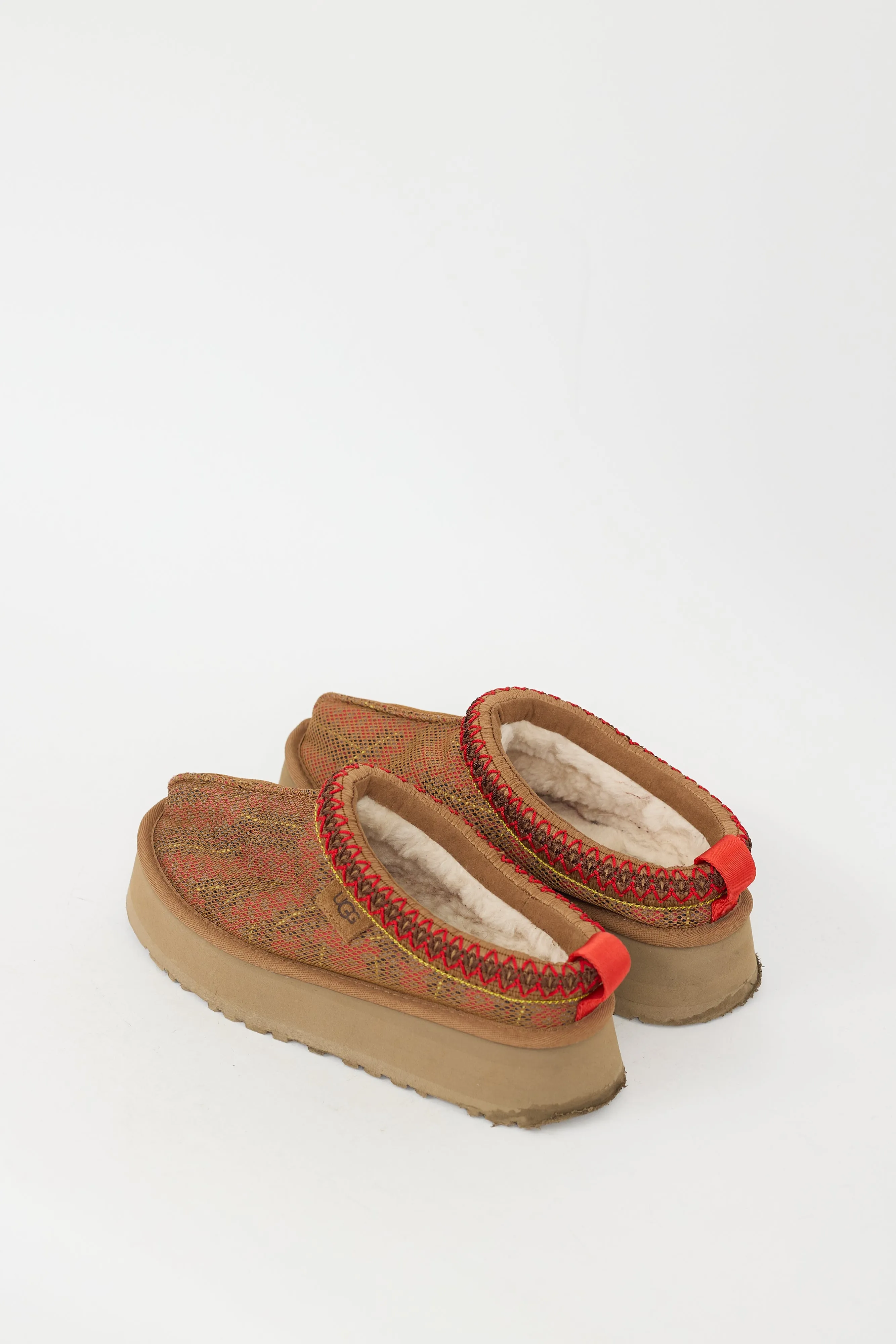 Brown & Red Platform Tasman Mule