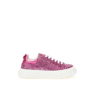 Casadei Fuchsia Elegance Leather Sneakers