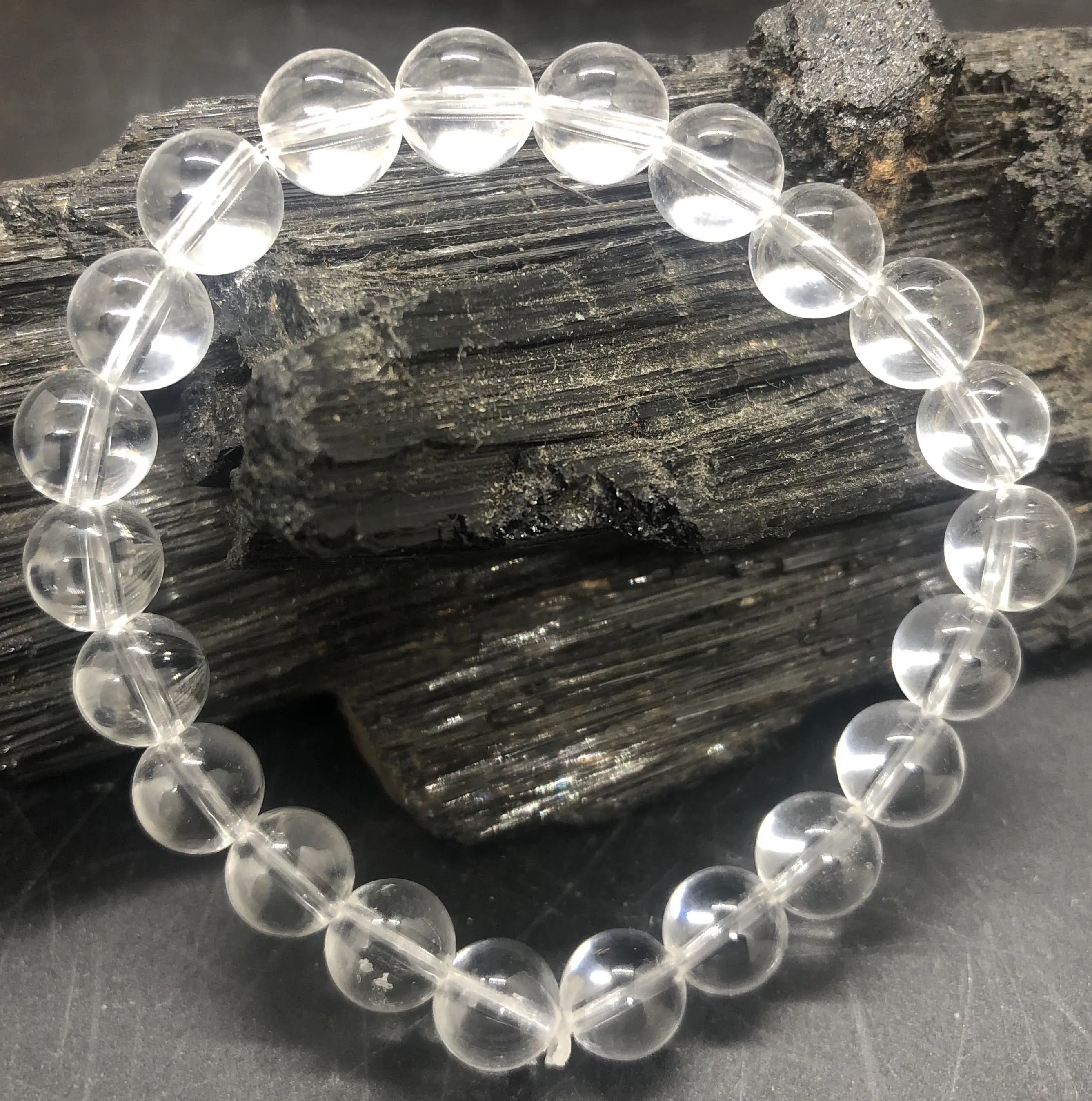 Clear Quartz 12mm and Gemstones Stretchy Bracelet
