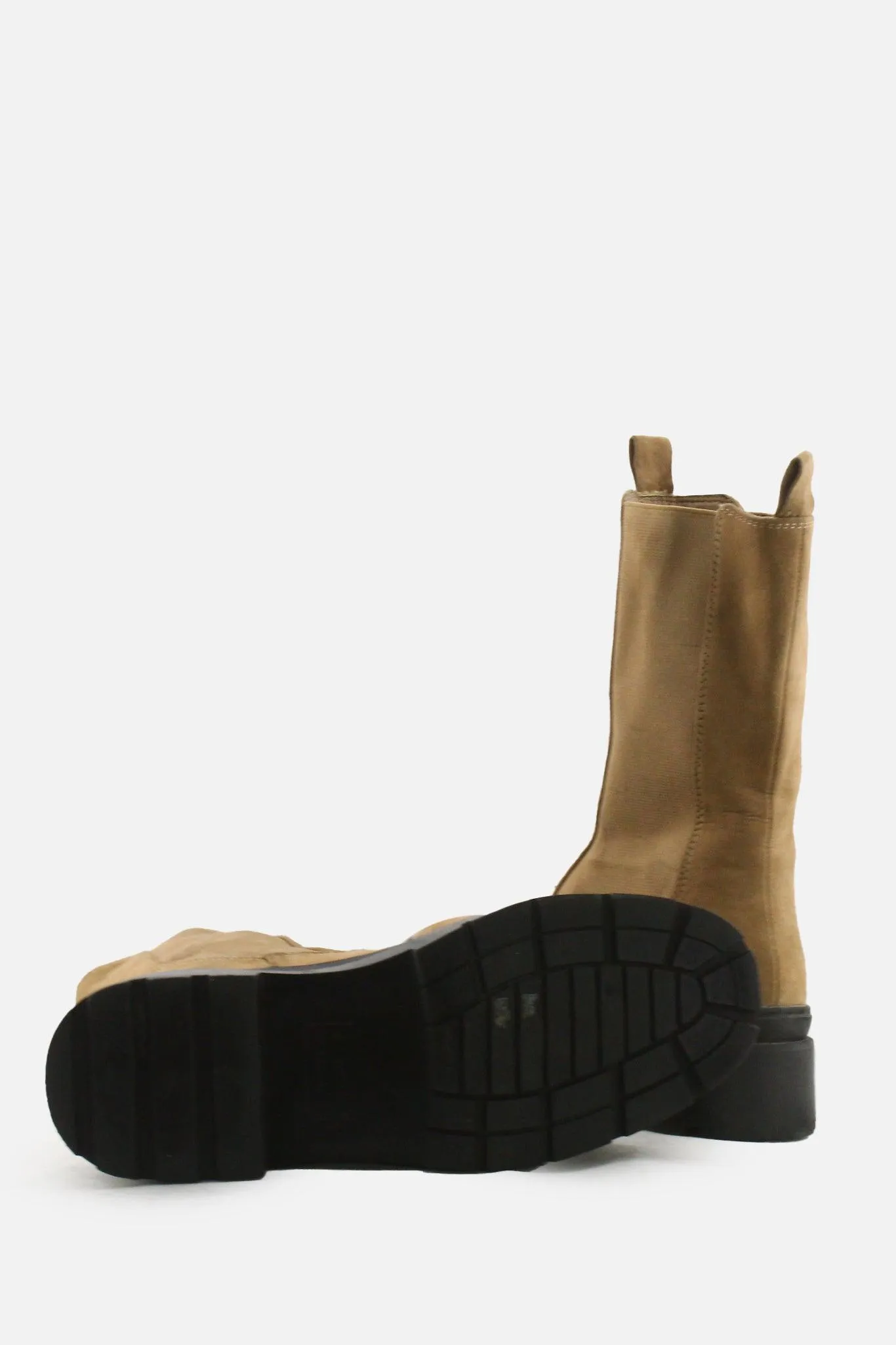 European Brand Stretchable Block Ankle Boots | Suede