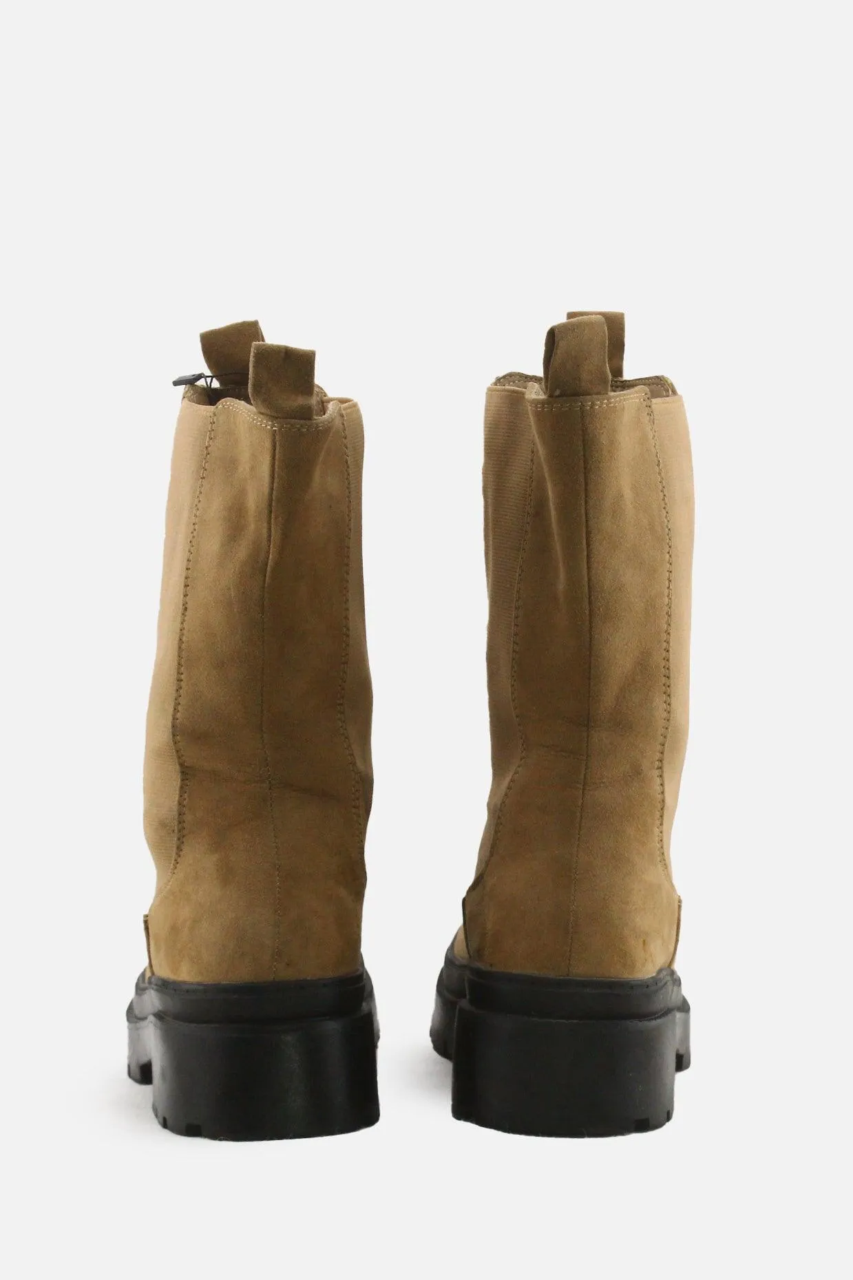 European Brand Stretchable Block Ankle Boots | Suede