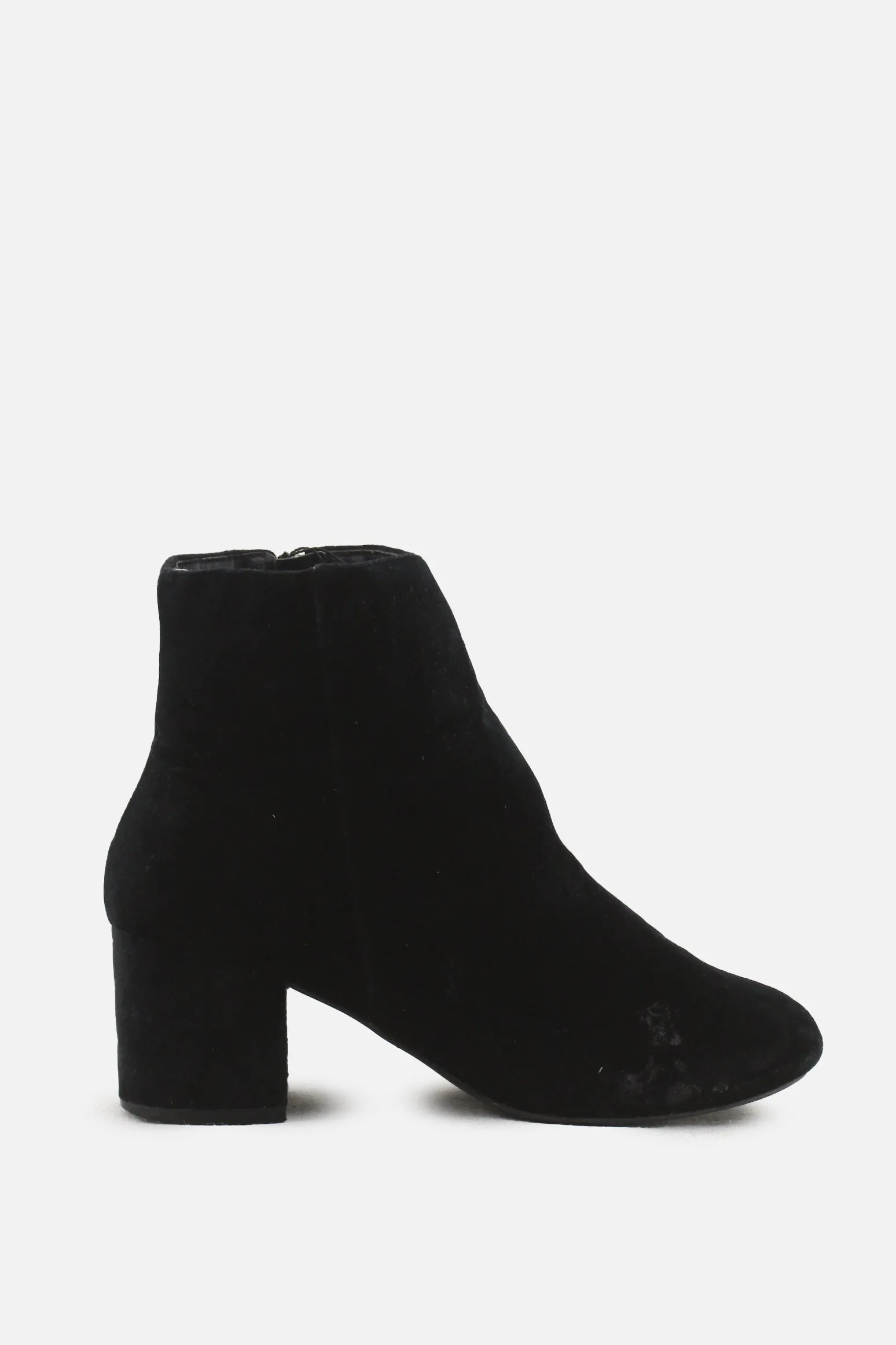 European Brand Zipper Block Heels Ankle Boots | Suede