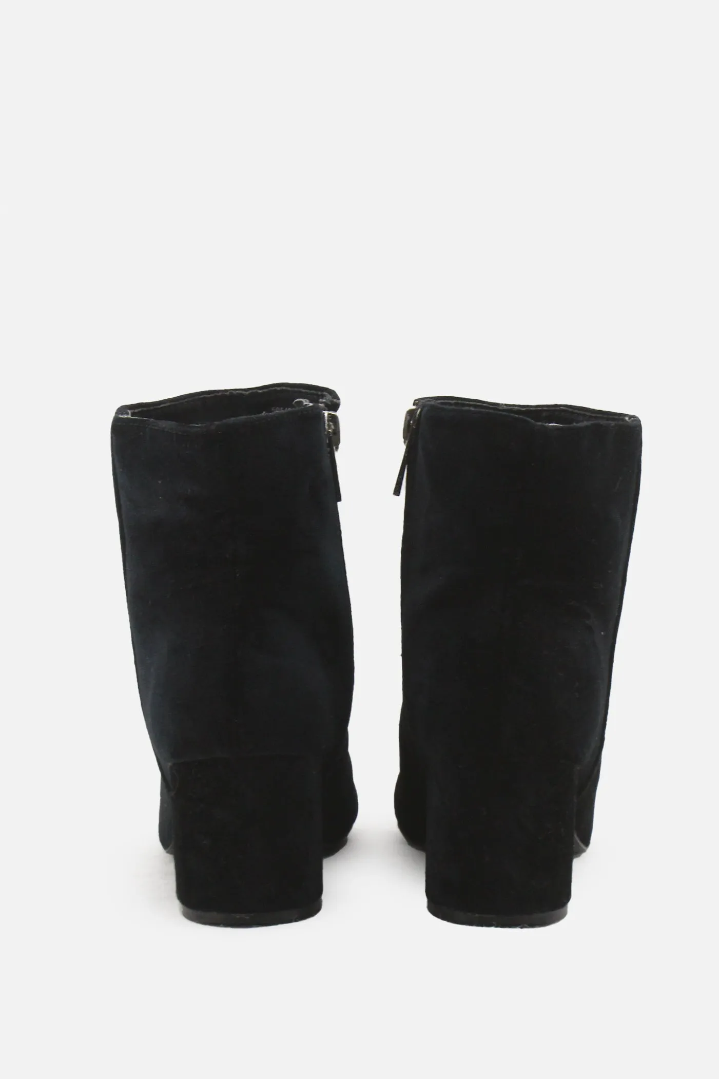 European Brand Zipper Block Heels Ankle Boots | Suede