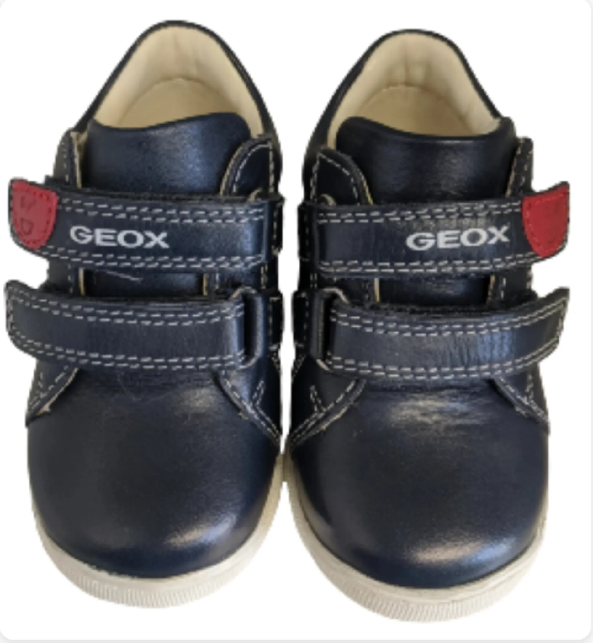 Geox B Macchia Navy Leather kids Ankle Boots