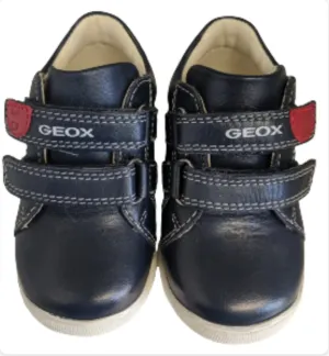 Geox B Macchia Navy Leather kids Ankle Boots