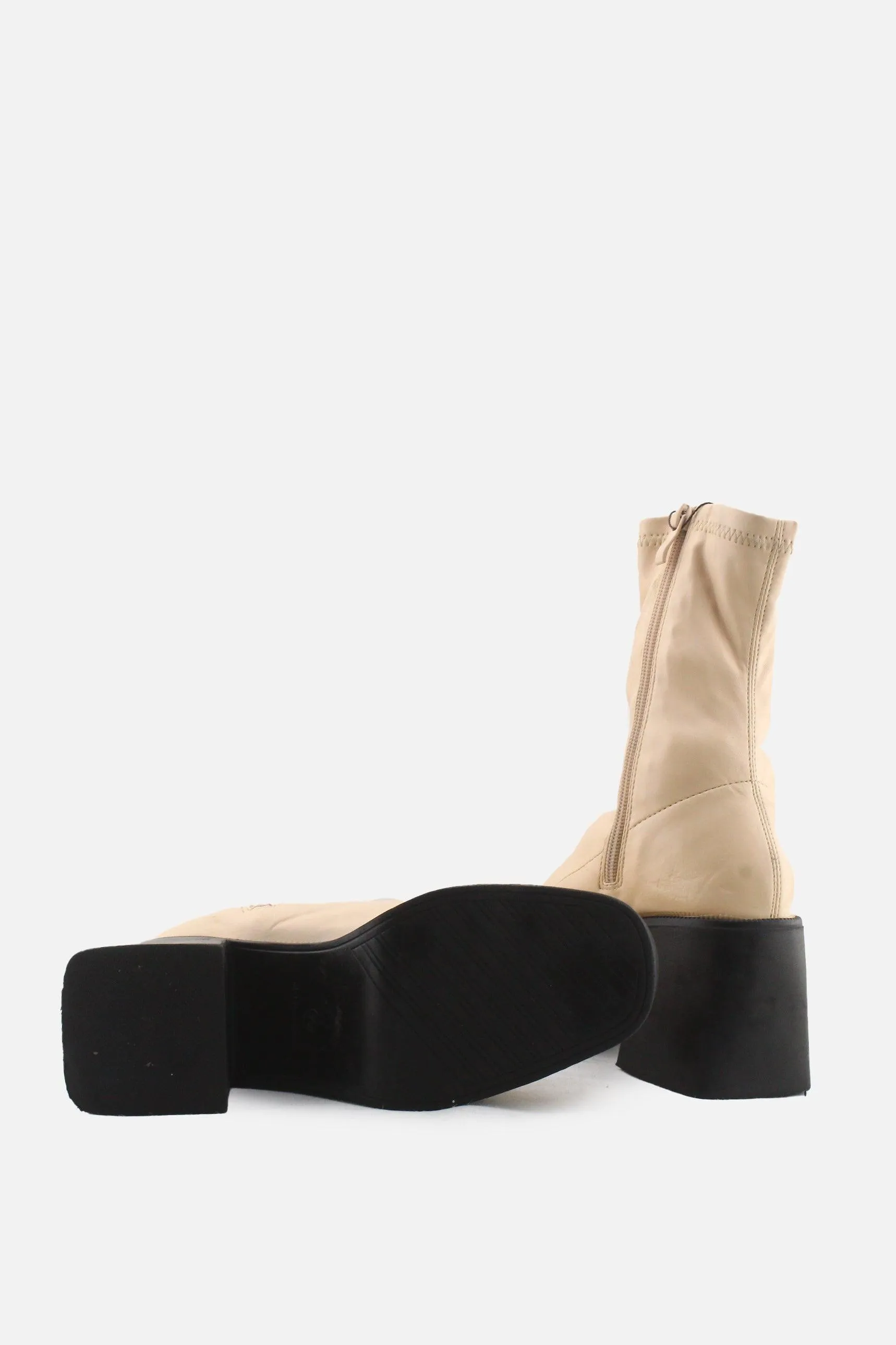 Hughez Zipper Block Heels Ankle Boots | 100% Authentic Leather