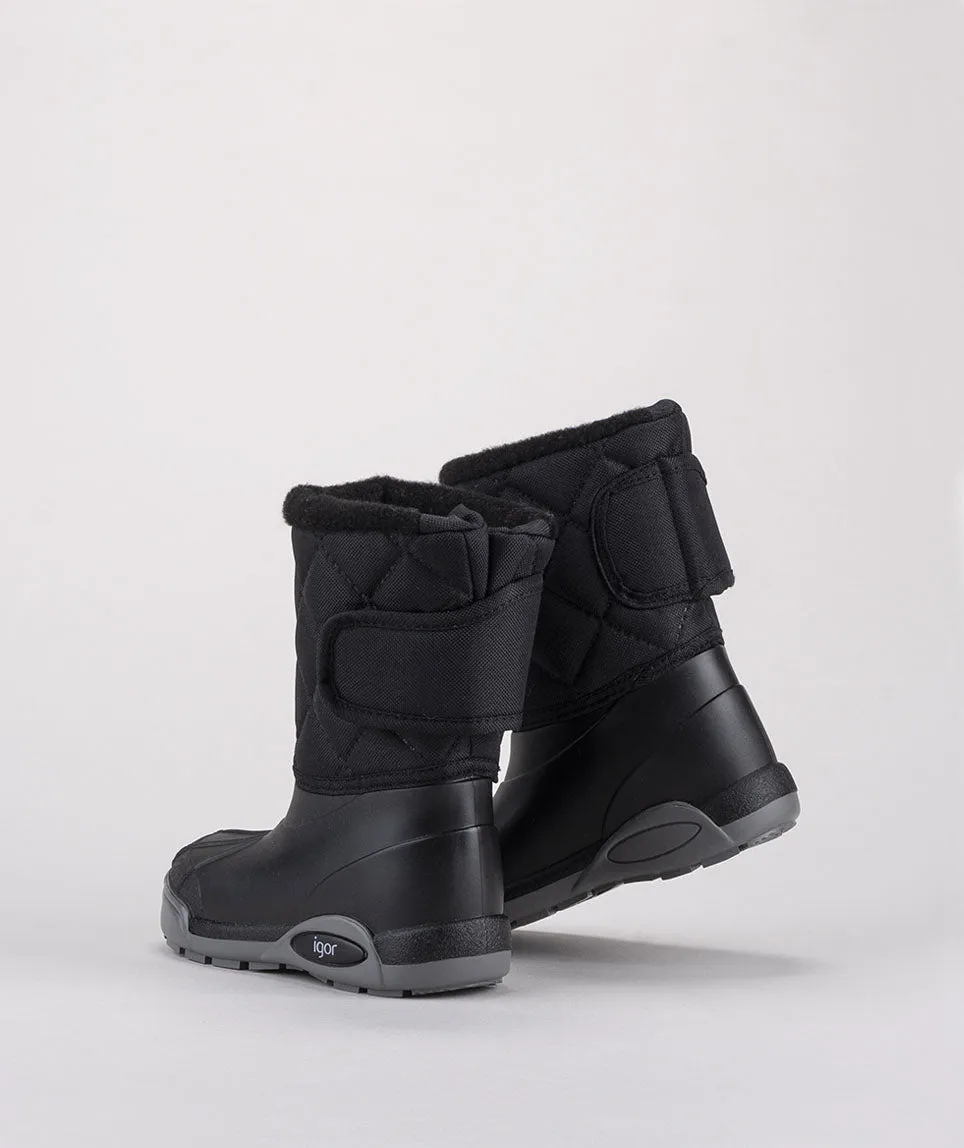 Igor Boy's & Girl's Topo Ski Nylon Snow Boot, Black