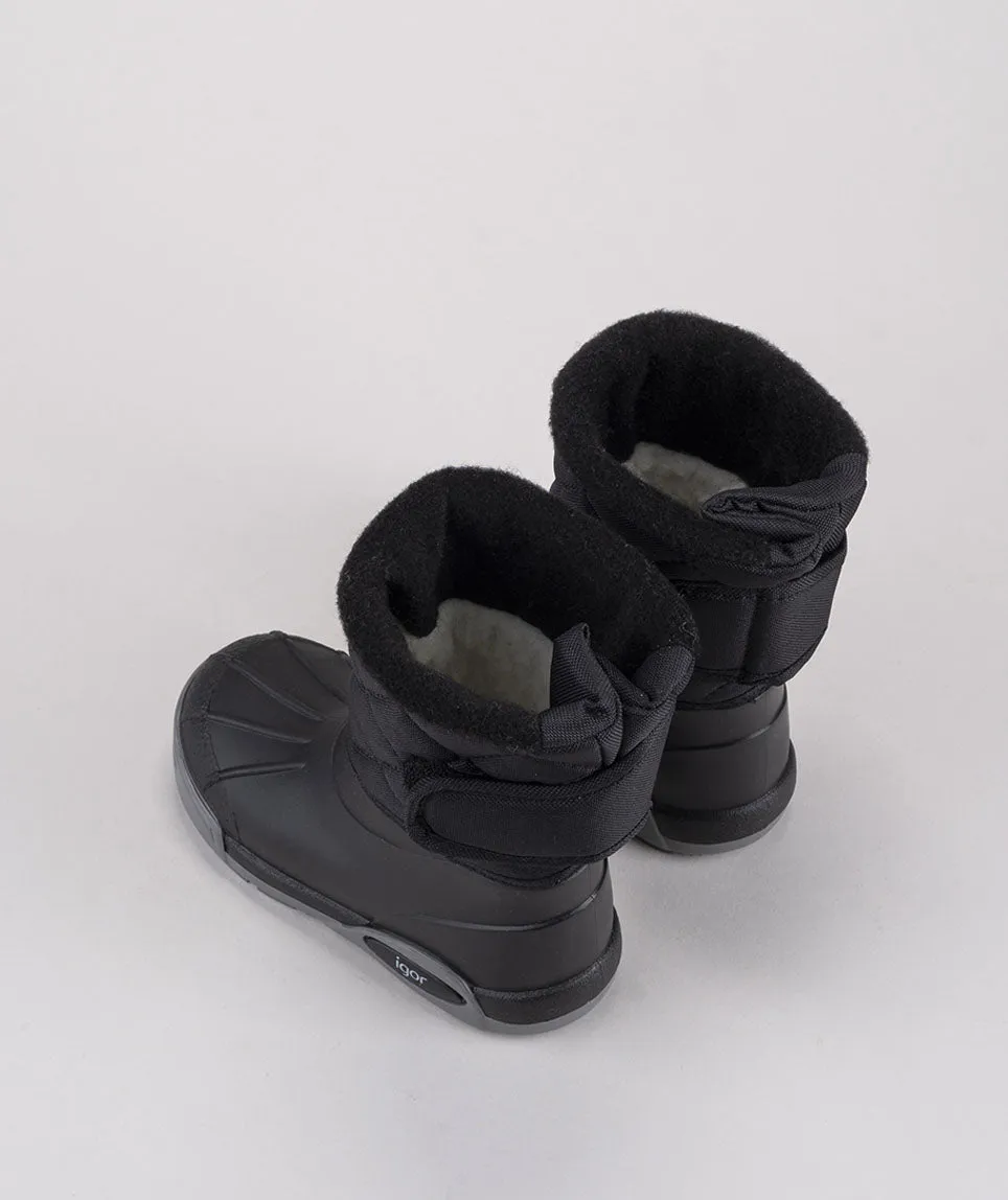 Igor Boy's & Girl's Topo Ski Nylon Snow Boot, Black