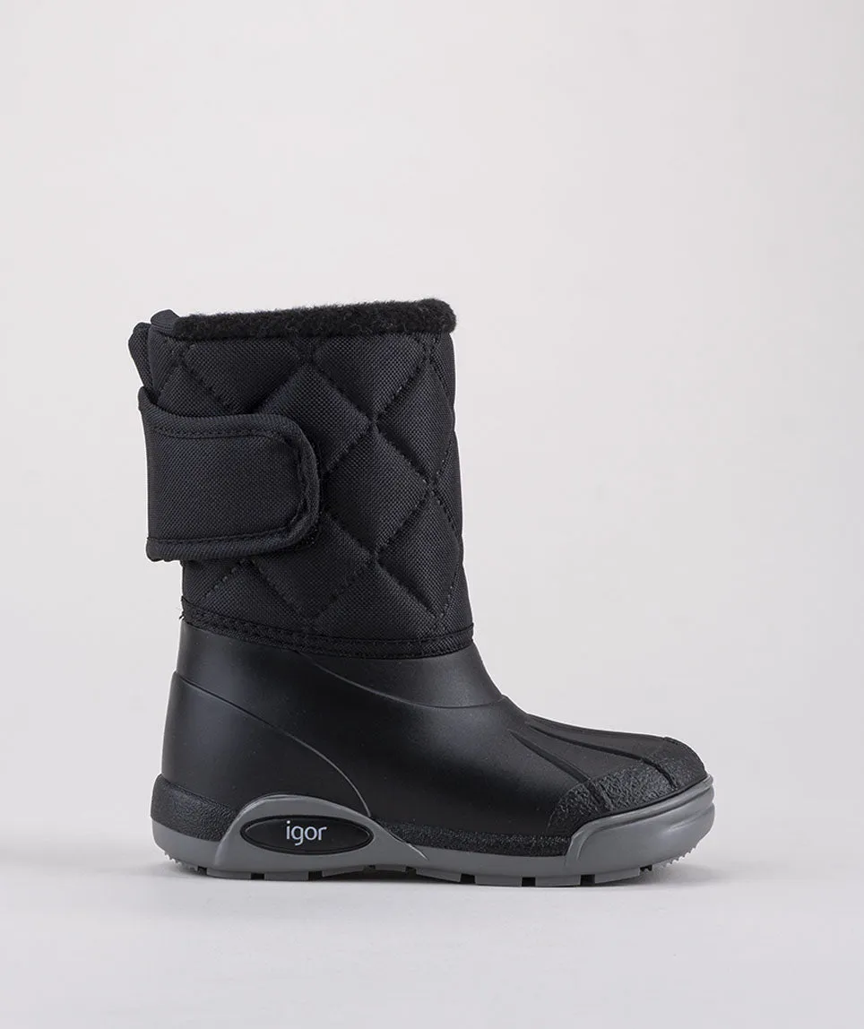 Igor Boy's & Girl's Topo Ski Nylon Snow Boot, Black