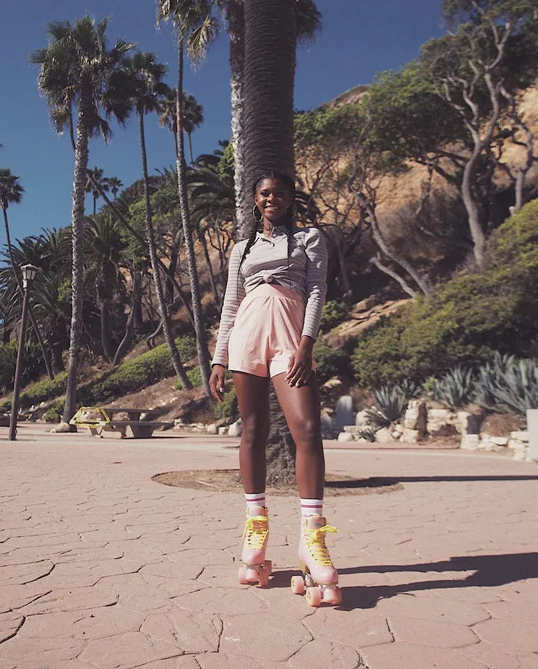 IMPALA - Pink Yellow Quad Roller Skates