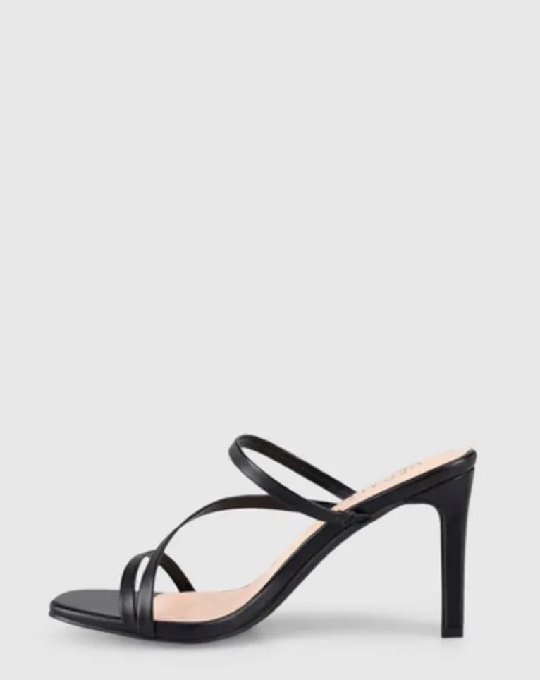 Kipper Block Mule Heels - Black Smooth