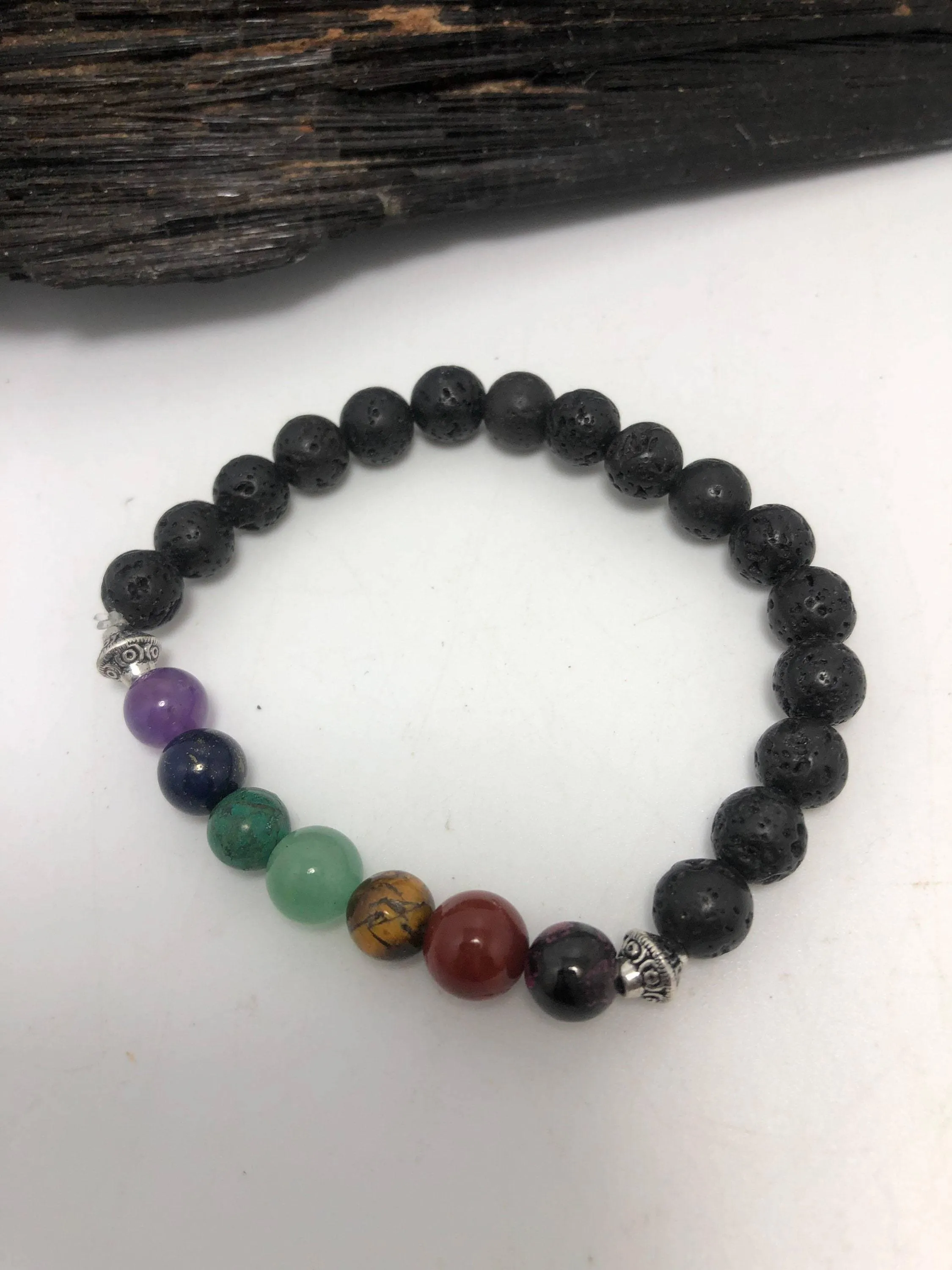 Lava Rock Chakra Stretchy Bracelet