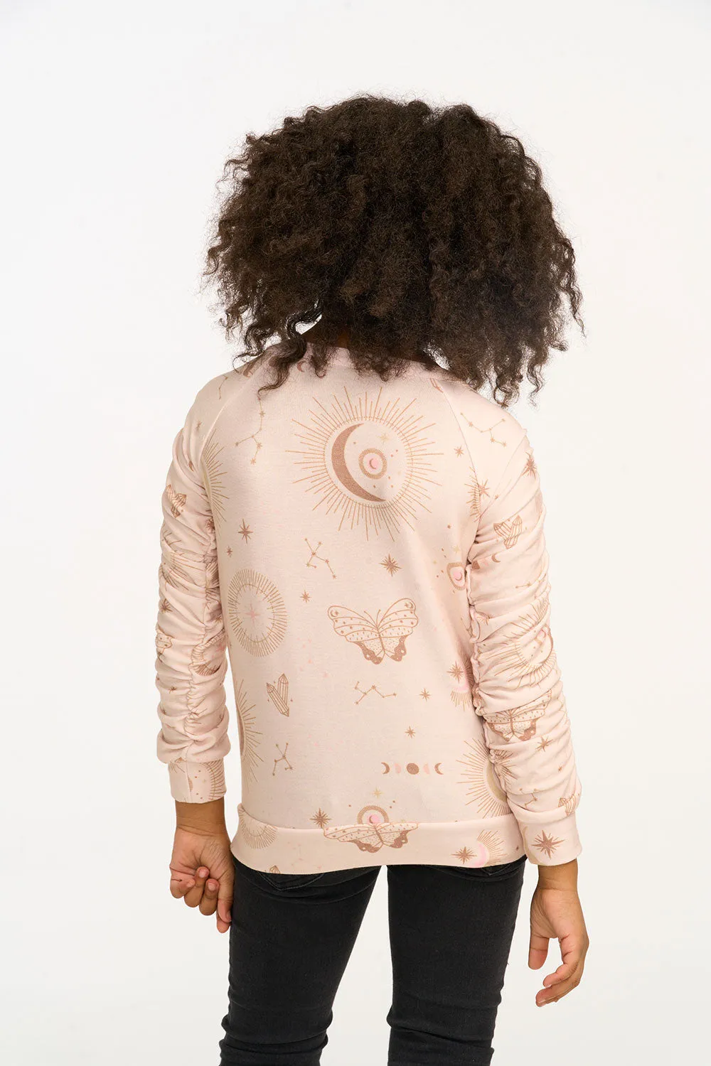 Mystical Sky Shirred Cozy Knit Pullover
