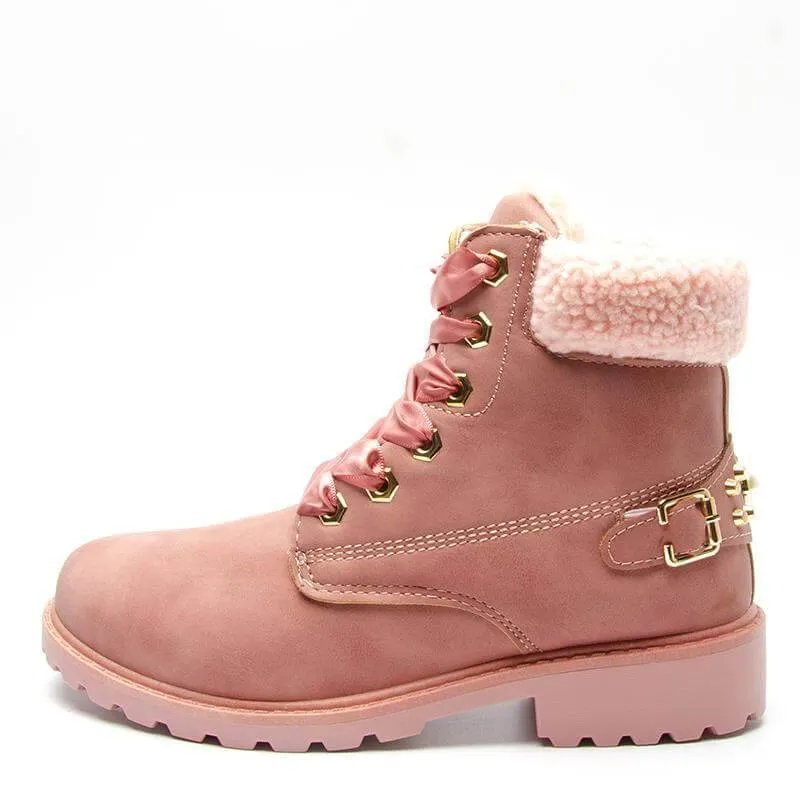 New British Style Lace Up Ankle Boots for Women