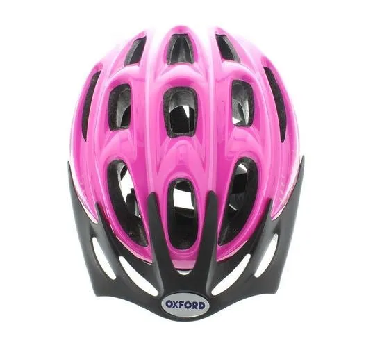 Oxford F15 Bike Helmet - Gloss Pink/White/Silver