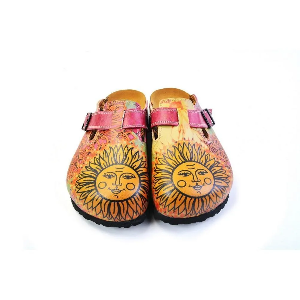 Pink & Yellow Sun Slip-On Mule CAL368