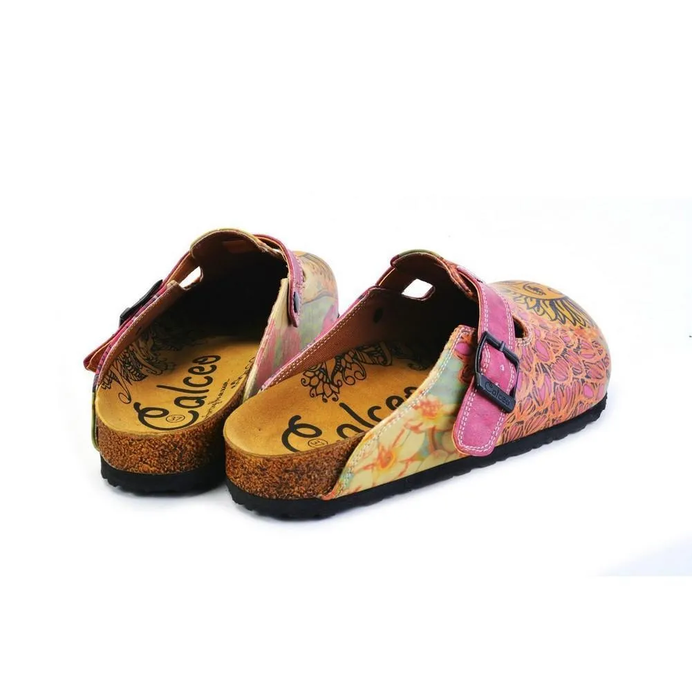 Pink & Yellow Sun Slip-On Mule CAL368