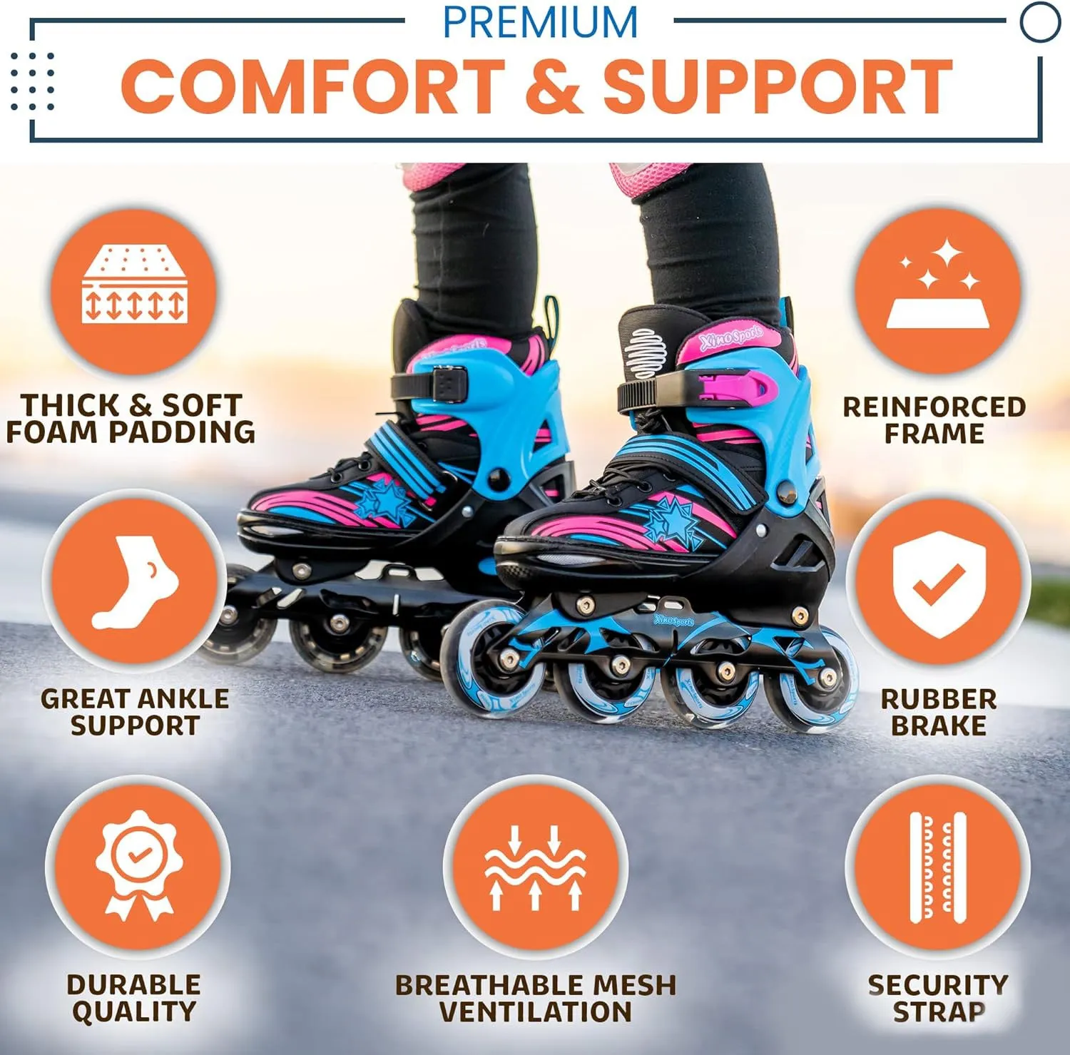 Quad Skates, Inline Skates Combo | Adjustable | Kids, Youth