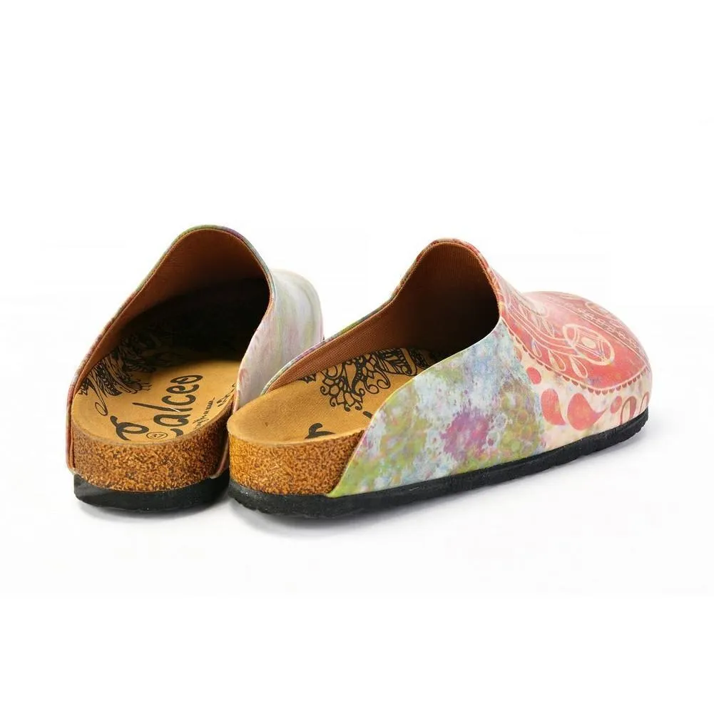 Red Abstract Paisley Mule CAL1405