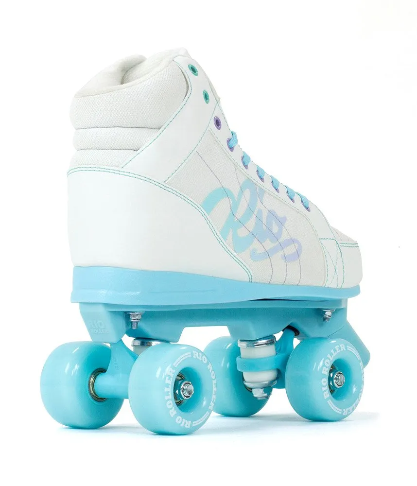 Rio Roller Lumina Quad Roller Skates - White & Blue