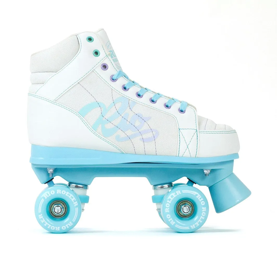 Rio Roller Lumina Quad Roller Skates - White & Blue