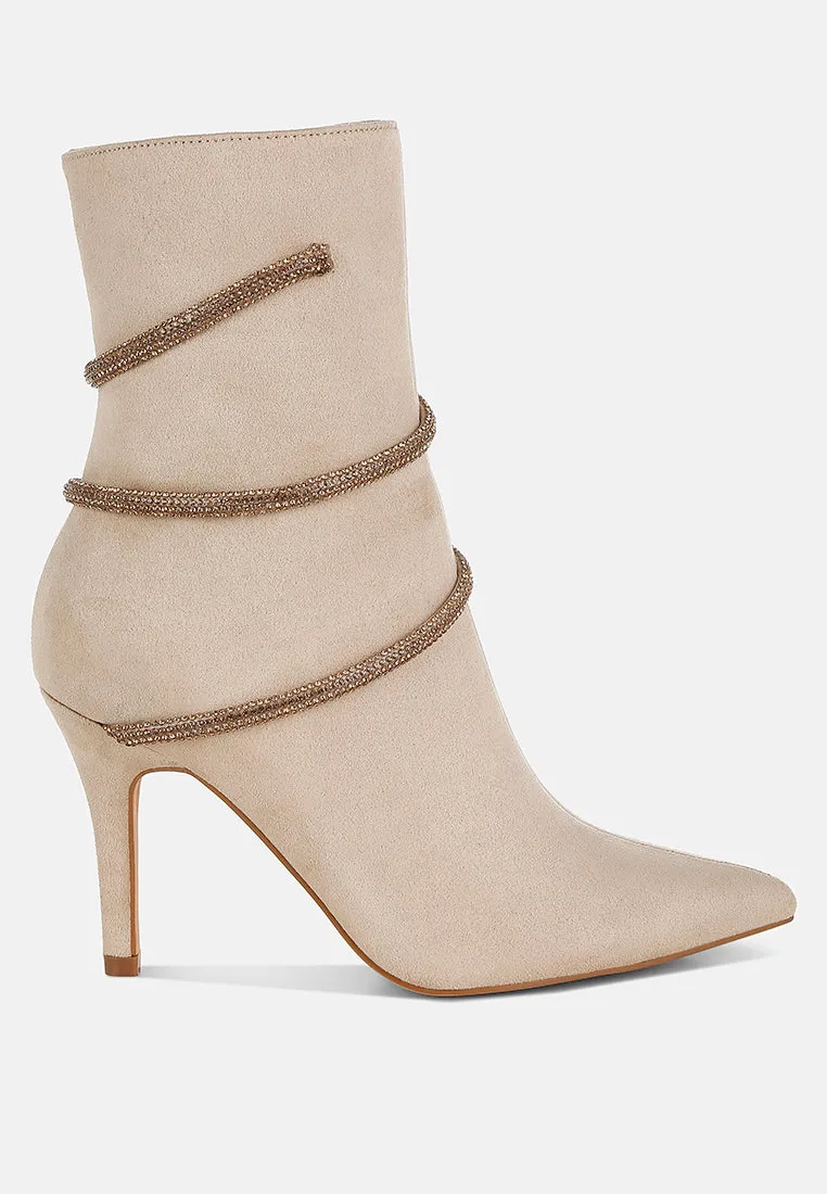 Roda Rhinestone Wrap-Around Stiletto Boots
