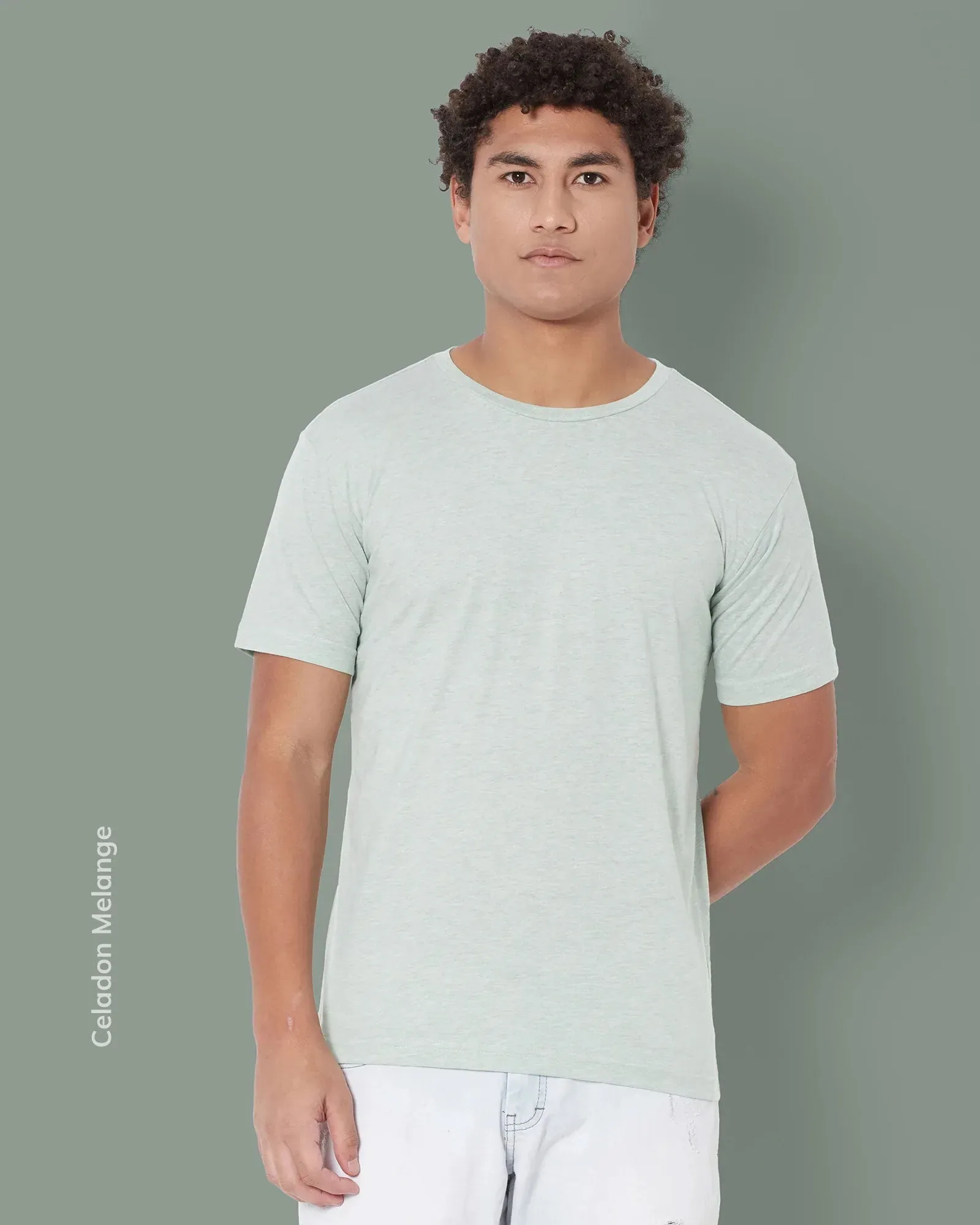 Solid Pack of 9: Half Sleeves Crew Neck