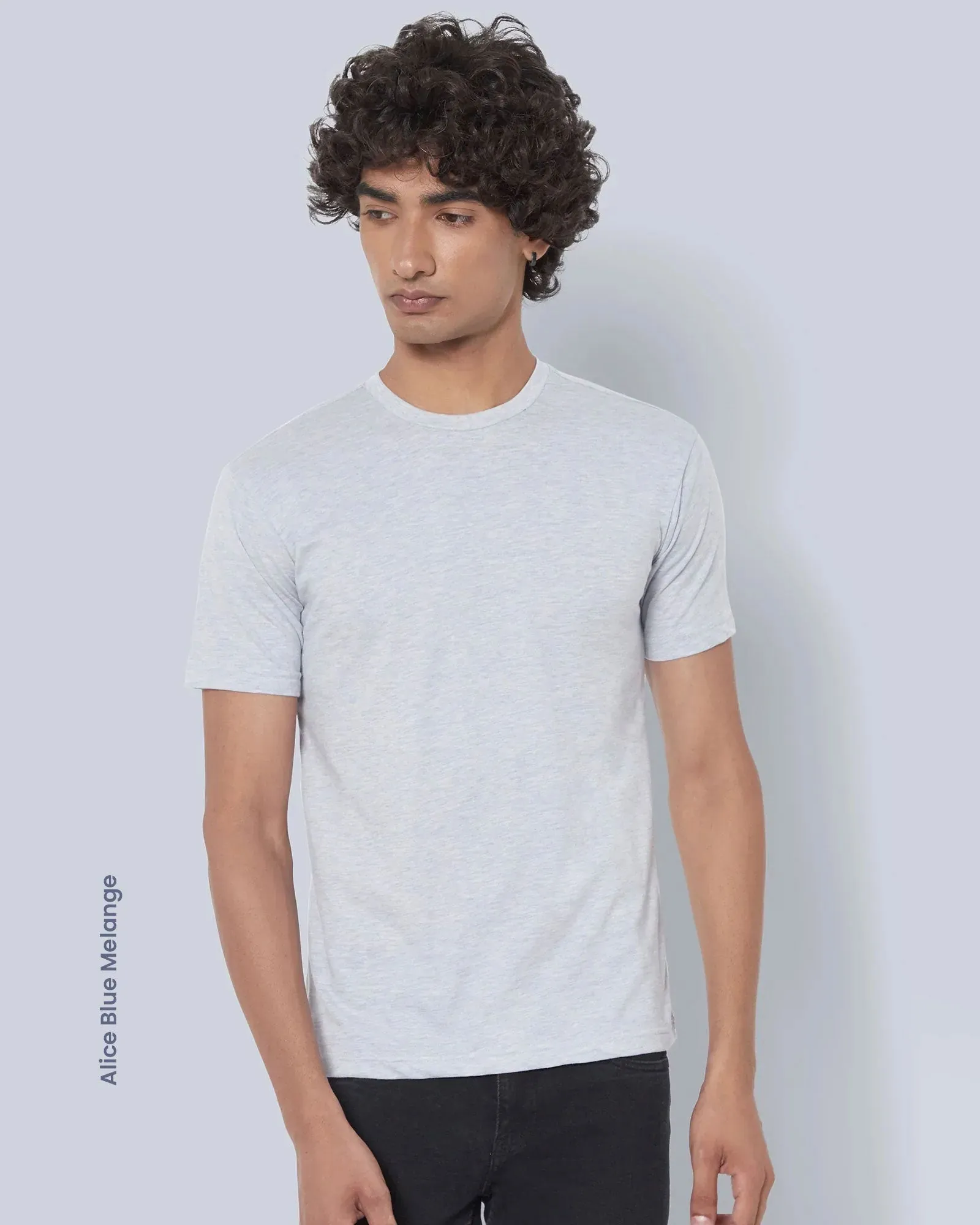 Solid Pack of 9: Half Sleeves Crew Neck