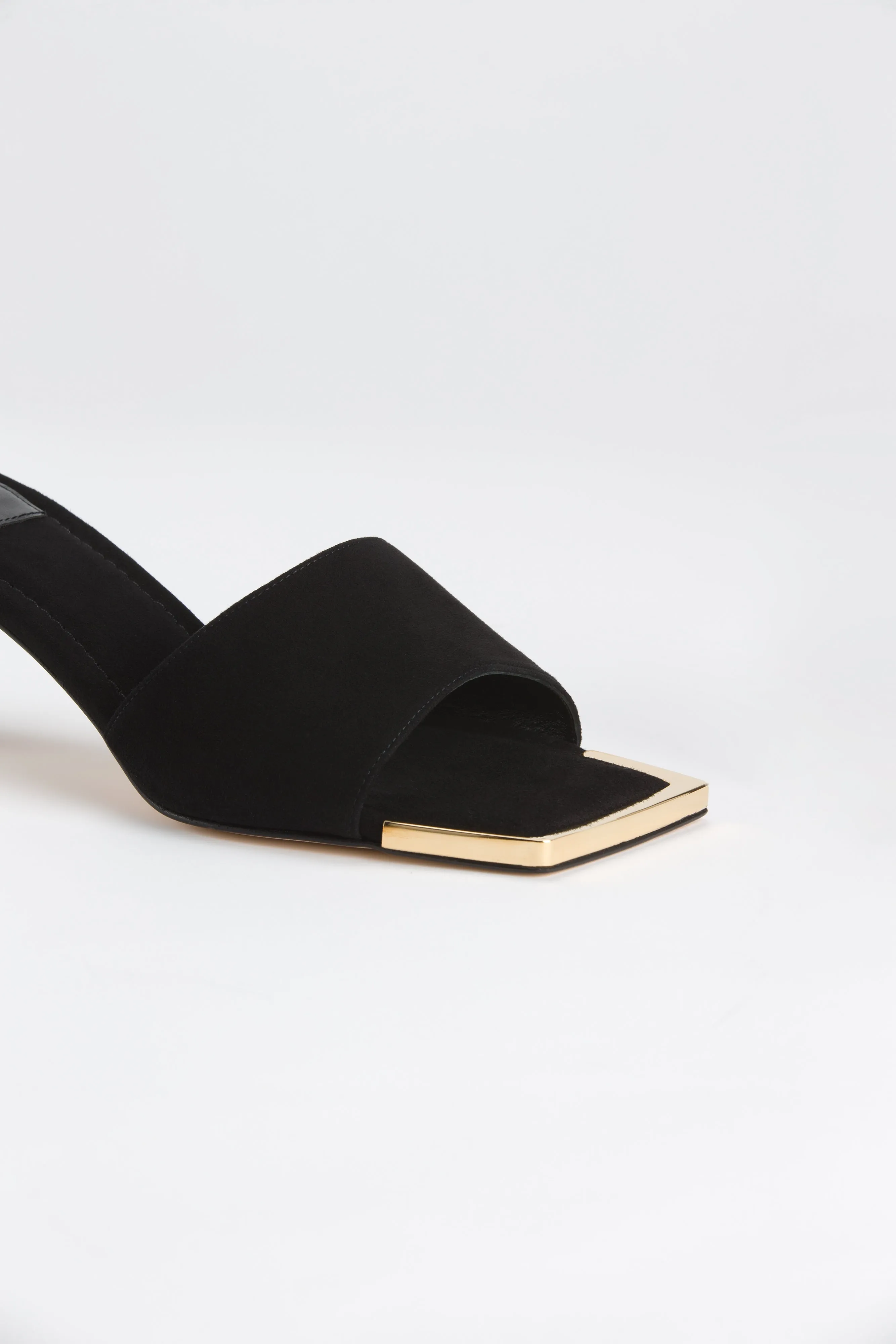 SQUARE TOE MULE | SUEDE BLACK001