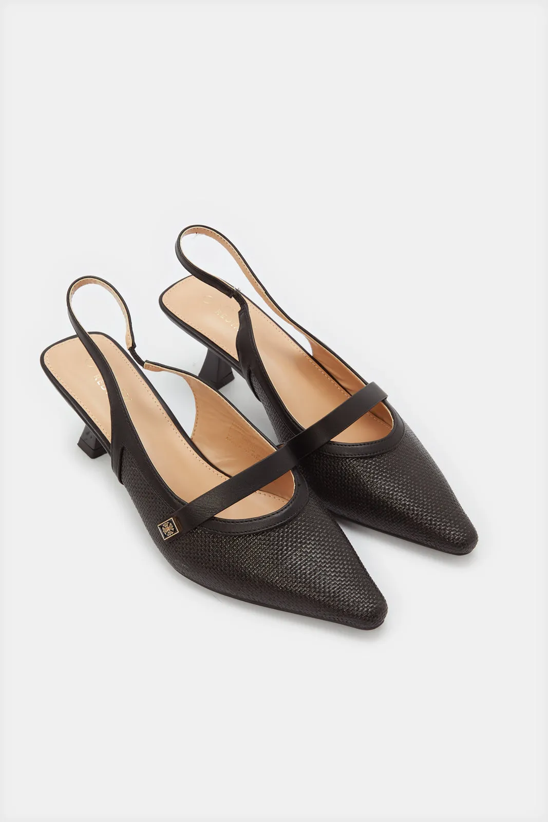 Women Black Slingback Mule