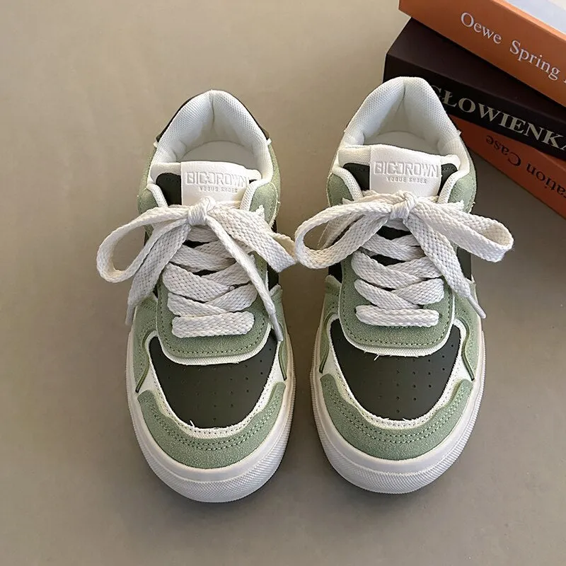 xiangtuibao Platform Sneakers Woman Chunky Lace Up Flats Shoes Sneakers Trend Casual Spring Autumn Female Tennis Shoes Sports Designer