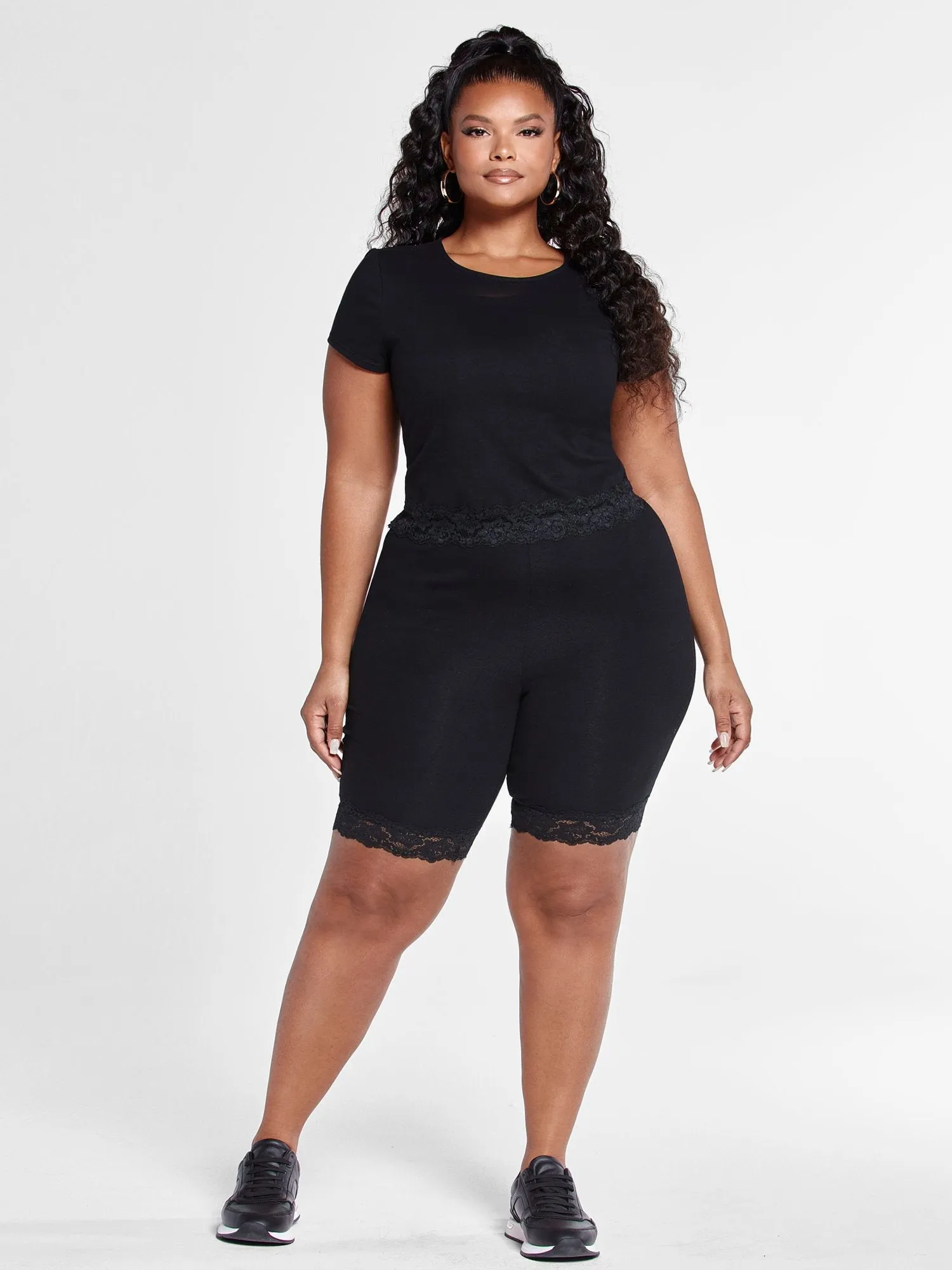 Zoe Lace Hem Bike Shorts